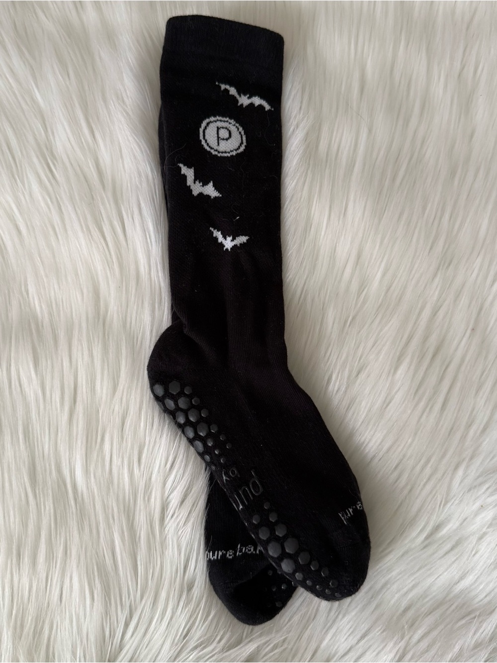 Tavi x Pure Barre Crew Halloween Bat Sticky Socks Medium